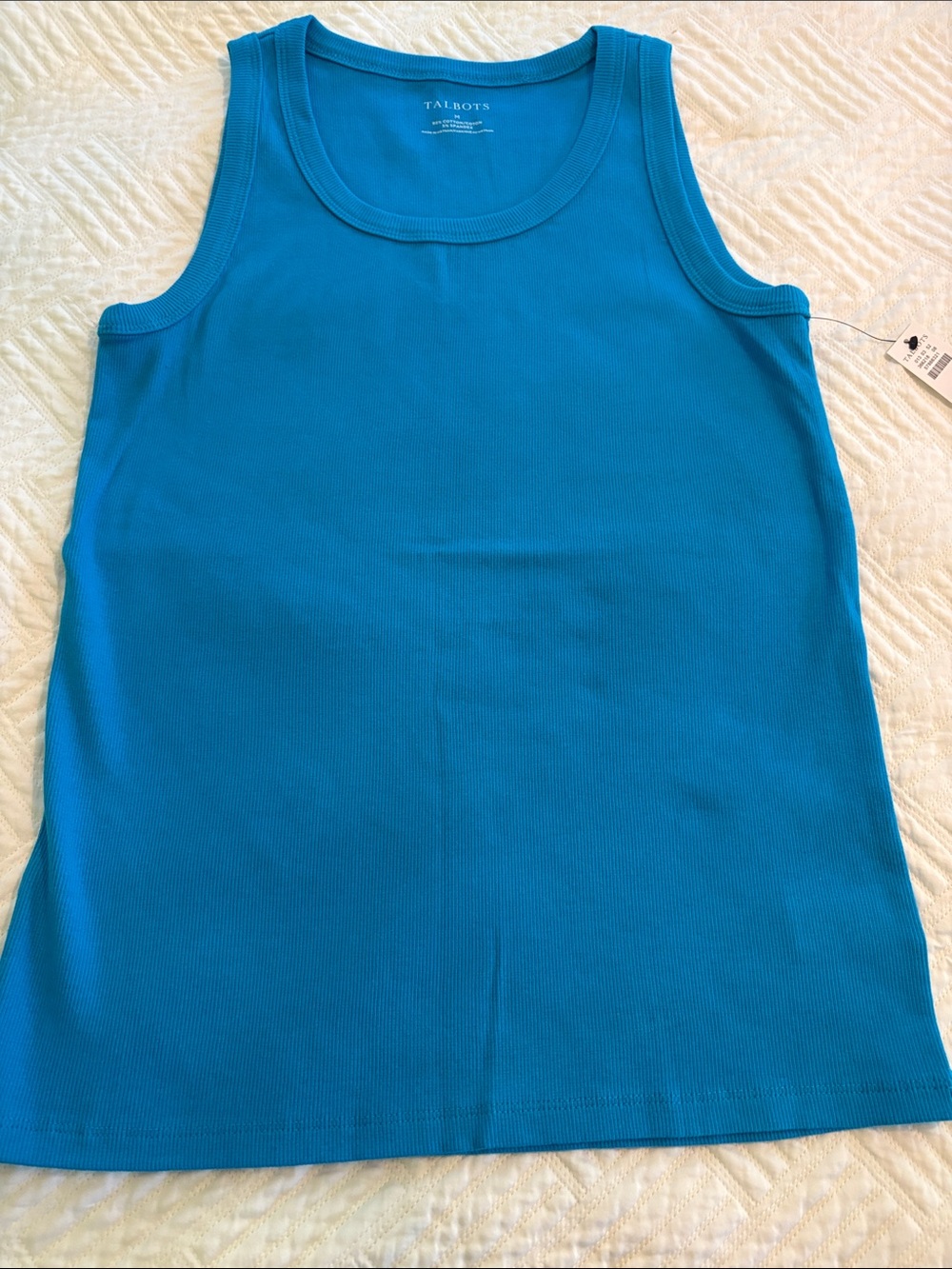 Talbots Girls Teal Blue Ribbed Tank Top